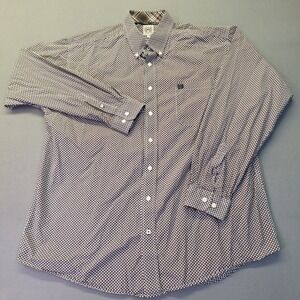 Cinch Mens Western Button Down Shirt Brown Geometric Triangle Print Cotton L